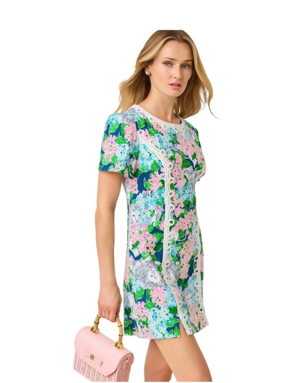 NWT Lilly Pulitzer 12 SALEM SHIFT ROMPER “Starlight Navy Lydia The Lion” sz 12